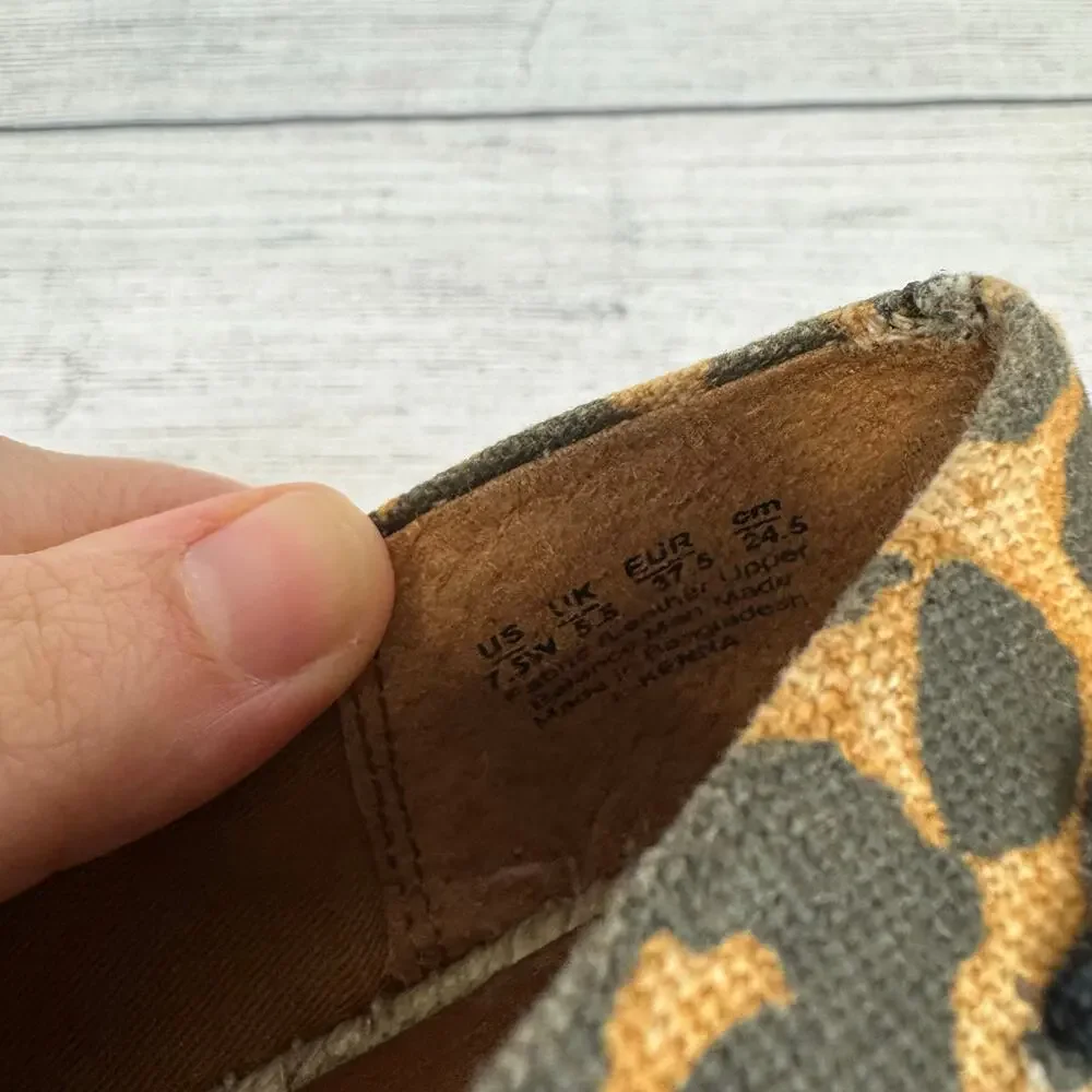 Franco Sarto Women's Kenna Cheetah Printed Slip On Espadrilles Size 7.5 Wide
